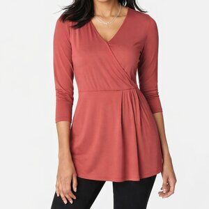 J.Jill Faux Wrap Tunic Top – Cardinal Red‎ – Size S (NWT)